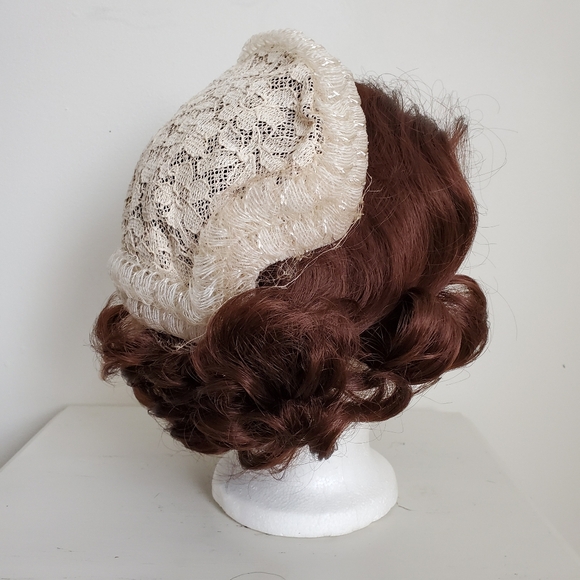 50s Vintage Floral Lace Fascinator Hat - Picture 1 of 14